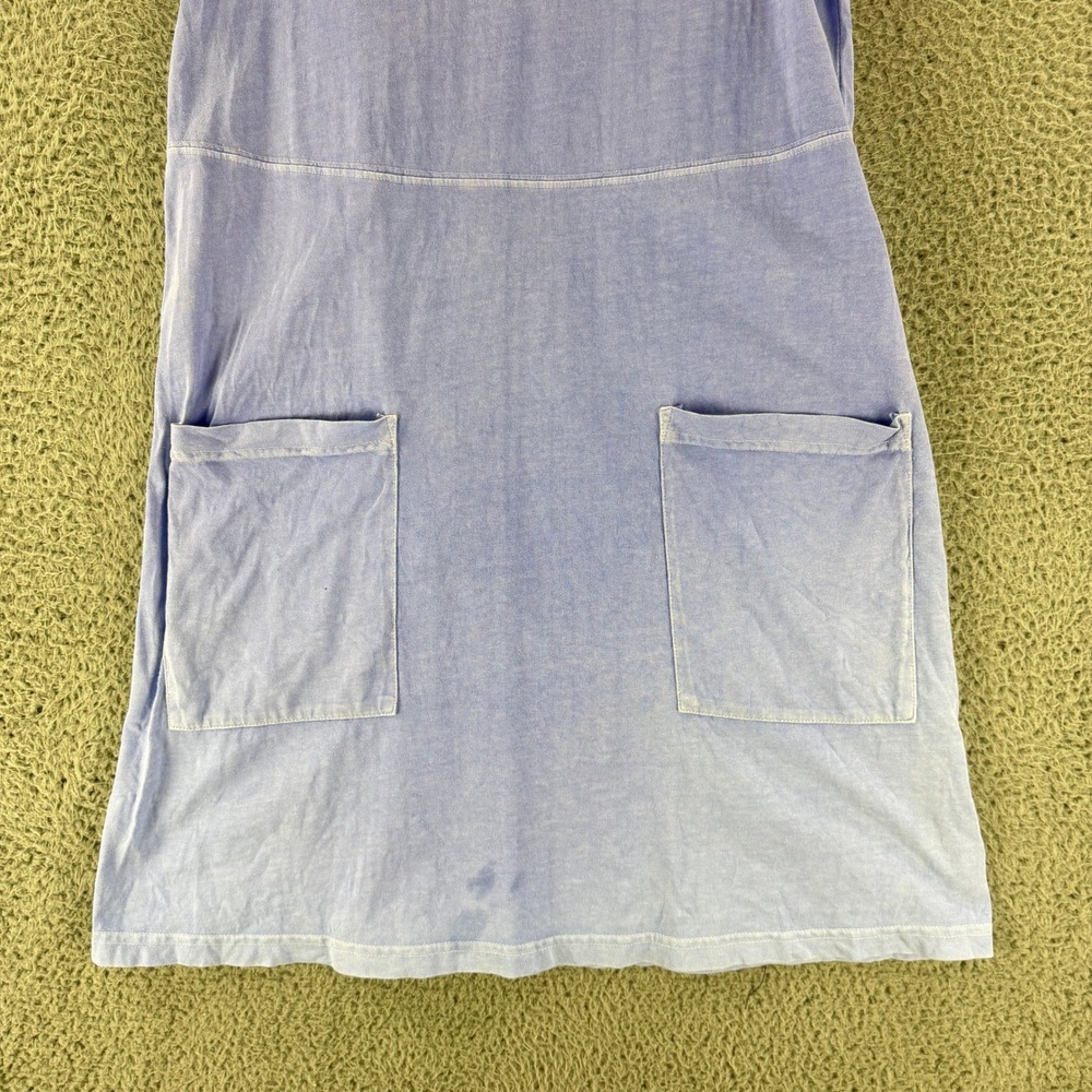 Fresh Produce T Shirt Dress Womens M Blue Floral Embroidered Pocket Cotton Knit - Picture 5 of 15